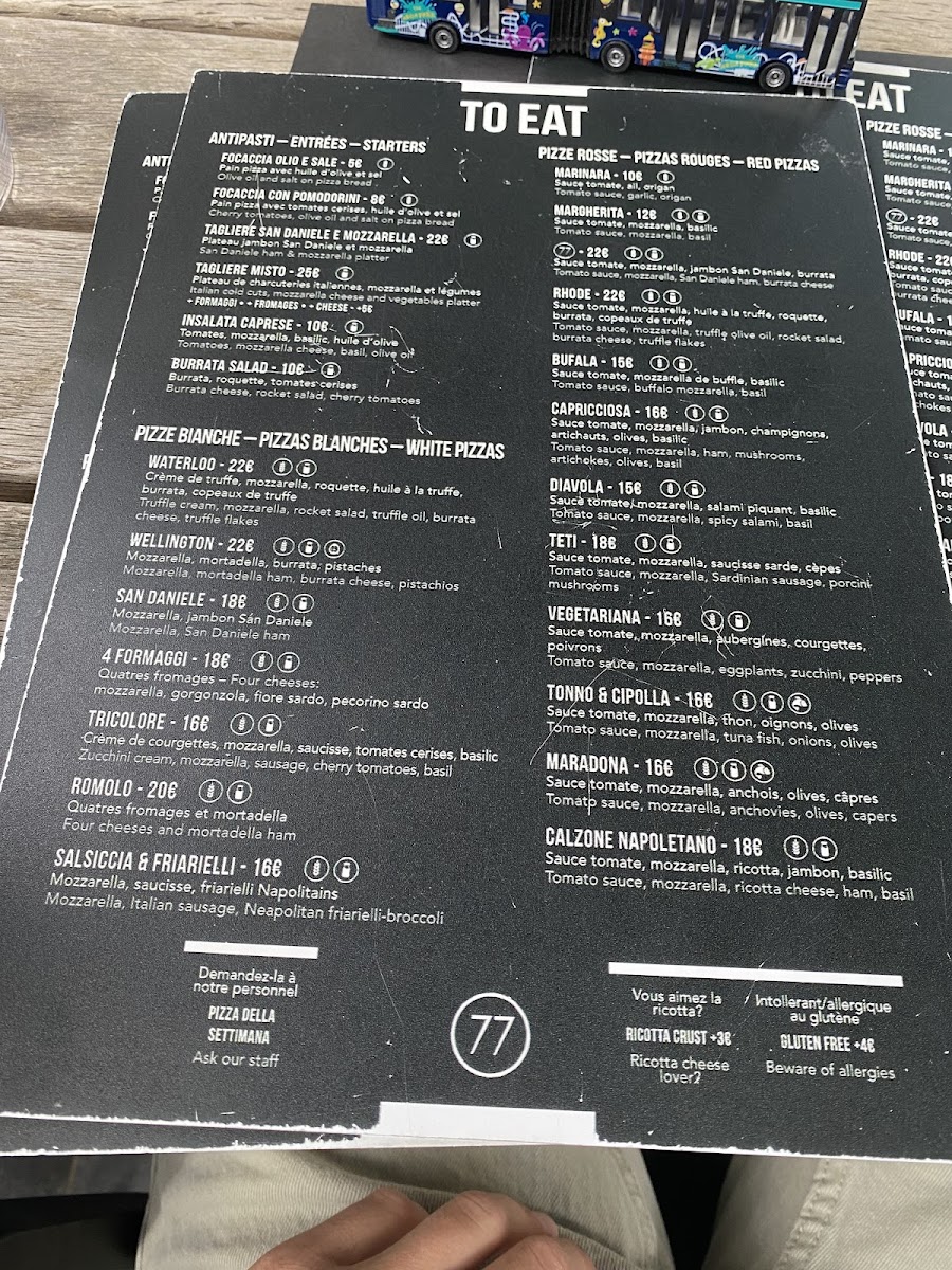 Menu Pizzeria 77-1